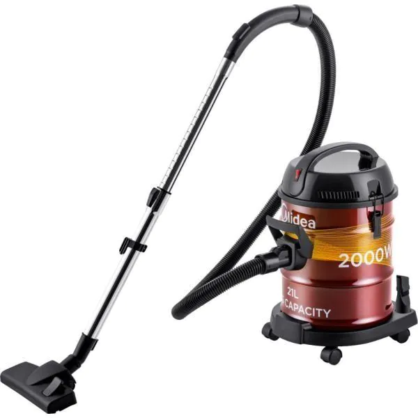 Midea Drum Vacuum Cleaner 2000 Watts | 21 Liters Ultra-Large Tank Dust Capacity | Adjustable Tube | Removable & Washable Filter | Rug-Floor Nozzle | Blower Function | Best for Home & Office |  MDVC21