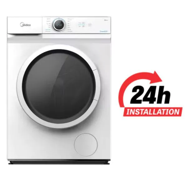 Midea 10KG Front Load Smart Washing Machine with Lunar Dial | 1400 RPM | 14 Programs | Fully Automatic Washer with Wide Door | Digital LED Display | Child Lock | Steam Care | Wi-Fi Connectivity | MF200W100WBW