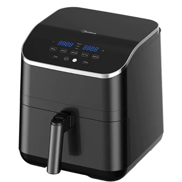 Midea XXL 5.5L Air Fryer | 1700W | Dual Cyclone Rapid Hot Air Technology | Frying | Grilling | Broiling | Roasting | Baking & Toasting | Digital Control | Best Oil Free Fryer for Large Family | MFCN55D2