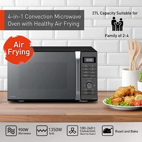 Panasonic 27L 4-in-1 Convection Microwave Oven | Healthy Air Fryer Menus | Black | 1-Year Warranty | NN-CD67MBKPQ - Image 2