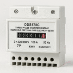 DDS578C 5 A Three-Phase Counter Display Household 380 V Rail-Type Electricity Meter 7P, 100 A