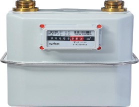 QK2000 G6 Industrial Diaphragm Gas Meter with Brass Connections